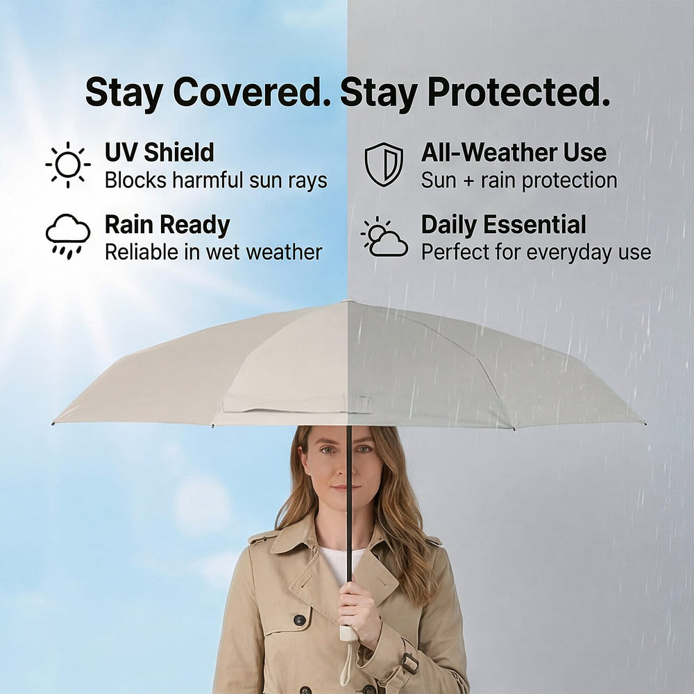 SET OF 2- Umbrella with Storage Bag - Cream