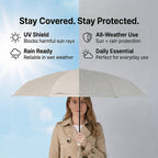 SET OF 2- Umbrella with Storage Bag - Cream