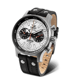 VOSTOK EUROPE Expedition Miyota 6S21 Quartz Movt. 20ATM WR White Dial - Silver Colour Case Mens Watch with Black Leather Strap