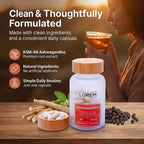 Lorem Ashwagandha Capsules with Black Pepper - Vitamin B6 - 60 Capsules