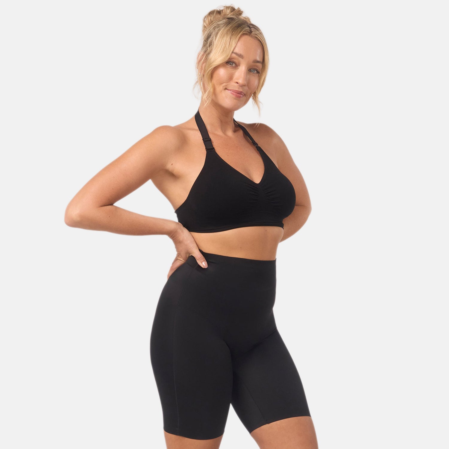 Bella Bodies Curve Control High-Waisted Seamless Sculpting Shorts (Size M) - Black_8148361_1