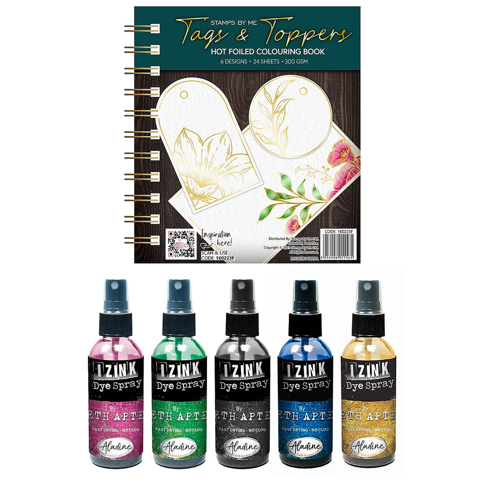 Set of 2- Foiled Colouring Book and Watercolour Sprays