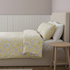 Simply Charlotte Mia Floral Print Duvet Cover Set (Size Single) - Lemon