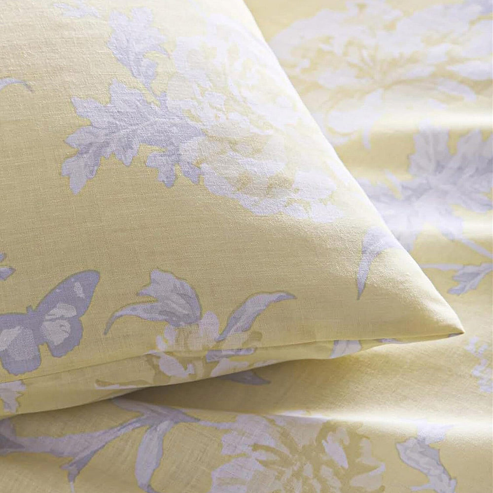 Simply Charlotte Mia Floral Print Duvet Cover Set (Size Single) - Lemon