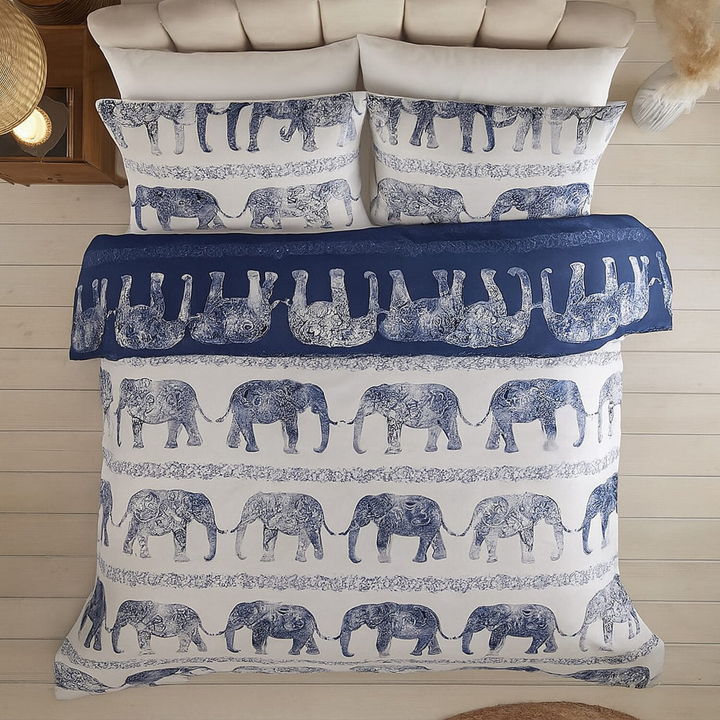 Simply Charlotte Animal Comforter and Duvet (Size 1x137 cm) - White Blue