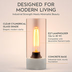 Table Lamp with Clear Glass Shade - 28.5cm