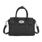 La Marey Genuine Leather Mini Bayswater Satchel Bag - Black_8163208