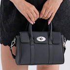 La Marey Genuine Leather Mini Bayswater Satchel Bag - Black_8163208_2