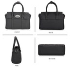 La Marey Genuine Leather Mini Bayswater Satchel Bag - Black_8163208_3