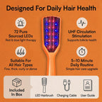 Lab Life INCREMENTUM LED Hairbrush with 72 Pure Sourced LED Lights - Lifetime Warranty