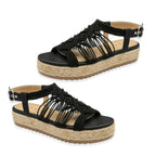 Ravel Black Textile Medway Flatform Sandals (Size 5)_8166496