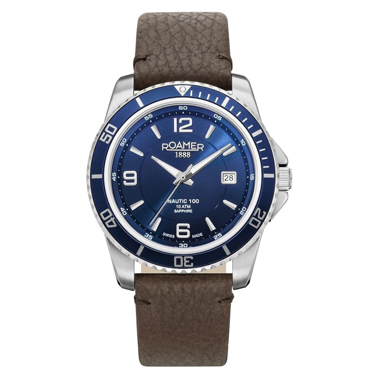 Roamer Swiss Quartz Mens Watch in Stainless Steel - Brown_8167253_2