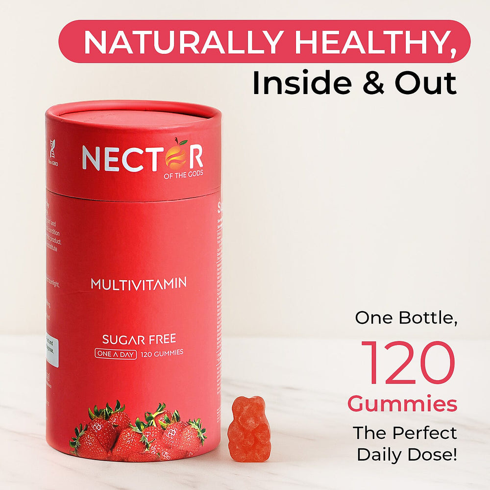 NECTOR Multivitamin SUGAR FREE Strawberry Gummies - 120 Days Supply (4 Months)