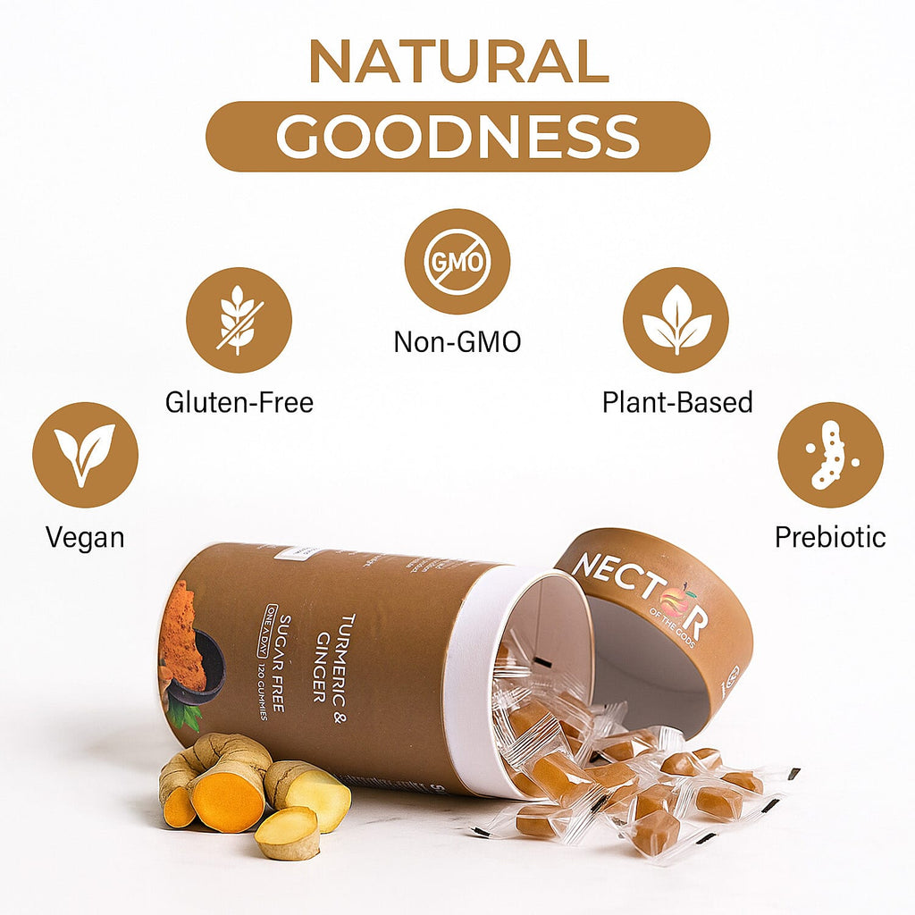 NECTOR Turmeric - Ginger SUGAR FREE Gummies - 120 Days Supply (4 Months)