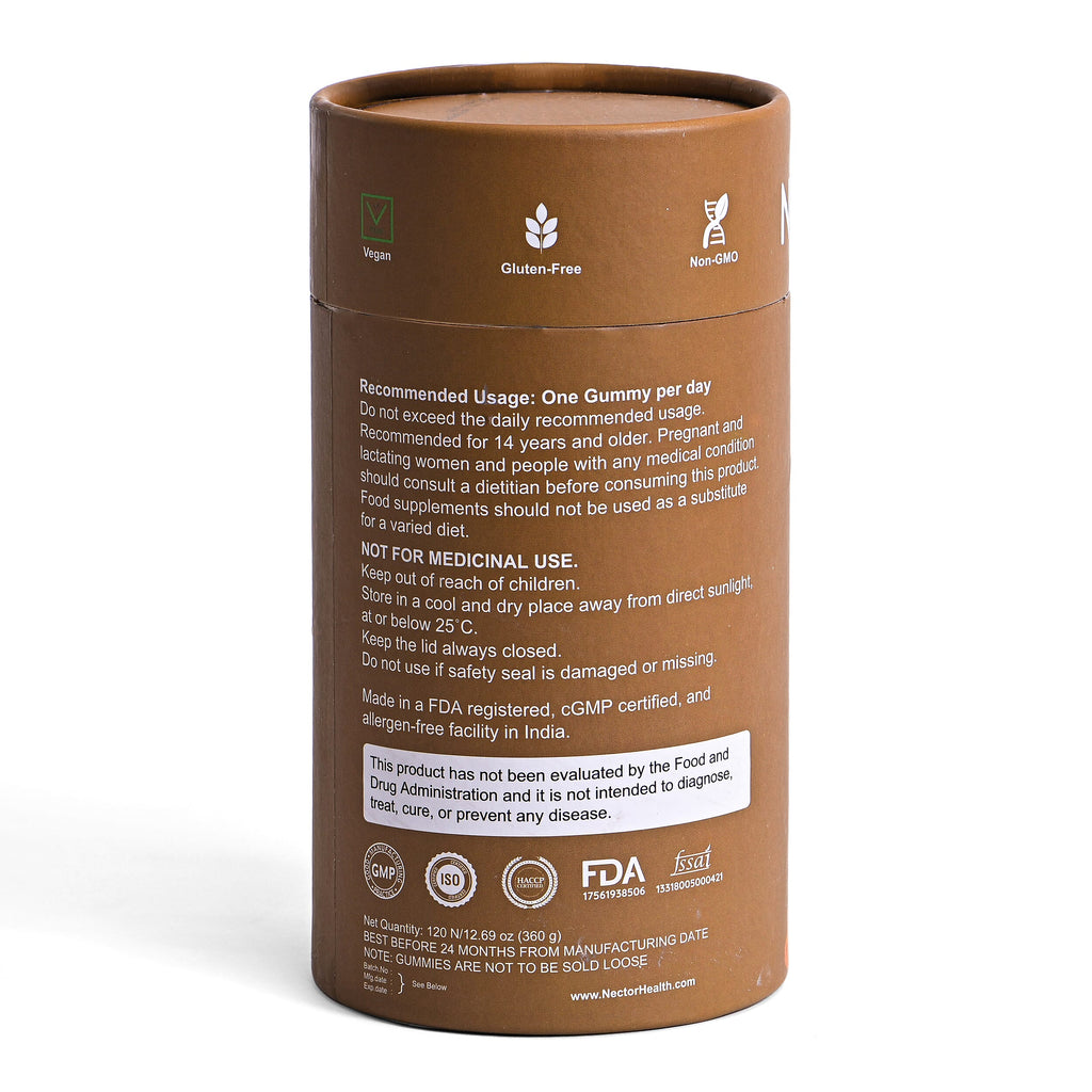 NECTOR Turmeric - Ginger SUGAR FREE Gummies - 120 Days Supply (4 Months)
