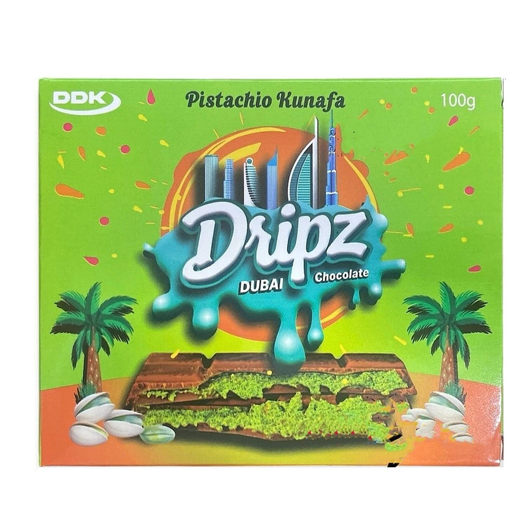 Dripz Dubai Chocolate Pistachio Kunafa Bar Best For Sharing 100g