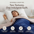 SEASONS SPECIAL LAUNCH - Hush Haven Luxury Reversible Cooling 7 Layer Sherpa Weighted Quilt (Size King) - Navy Approax 7 kg