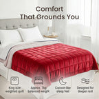 Hush Haven Luxury Reversible 7 Layer Weighted Quilt - Size King - Red - ( Approx 7 Kg )