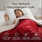 Hush Haven Luxury Reversible 7 Layer Weighted Quilt - Size King - Red - ( Approx 7 Kg )