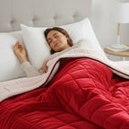 Hush Haven Luxury Reversible 7 Layer Weighted Quilt - Size King - Red - ( Approx 7 Kg )
