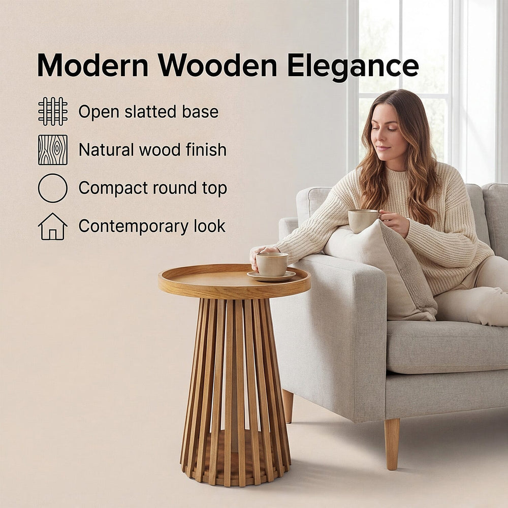 Wooden Coffee - Side Table - Brown