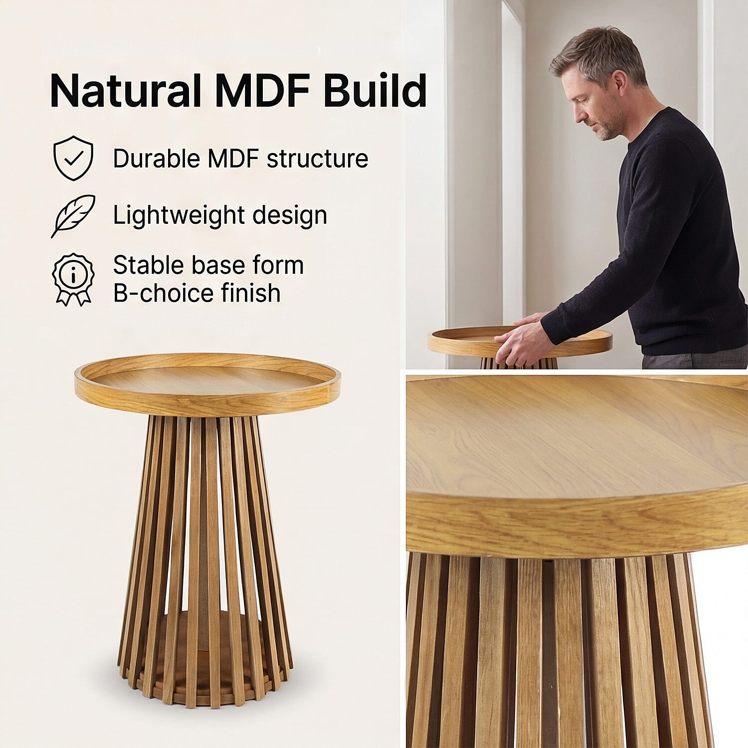 Wooden Coffee - Side Table - Brown