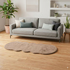 HUSH HAVEN Cloud-Shaped Faux Fur Runner Rug With Foam Base (180 x 60 cm) - Beige