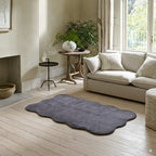 BLACK FRIDAY DEAL - SIGNATURE LUXE SUPERSOFT Long Faux Fur Rug with Foam Base(180 x 100 cm) - Grey