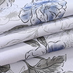 Homesmart 3 Piece Floral & Leaf Print Comforter Set Inc. 1 Comforter & 2 Pillowcases (Size UK King) - Blue