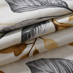 Homesmart 3 Piece Floral & Leaf Print Comforter Set Inc. 1 Comforter & 2 Pillowcases (Size UK King) - Cream