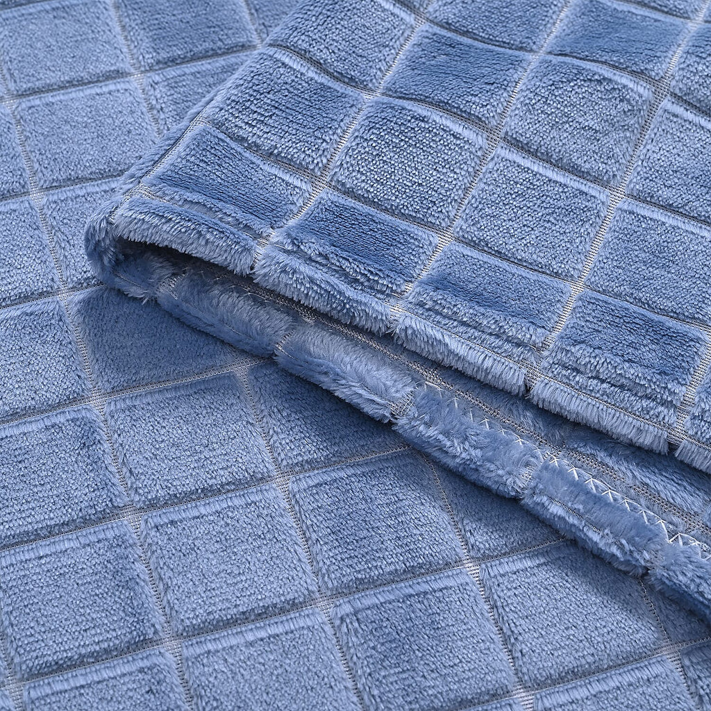Hush Haven Sumptuous Quality Super Teddy Soft Blanket (200 x 150 cm) - Blue