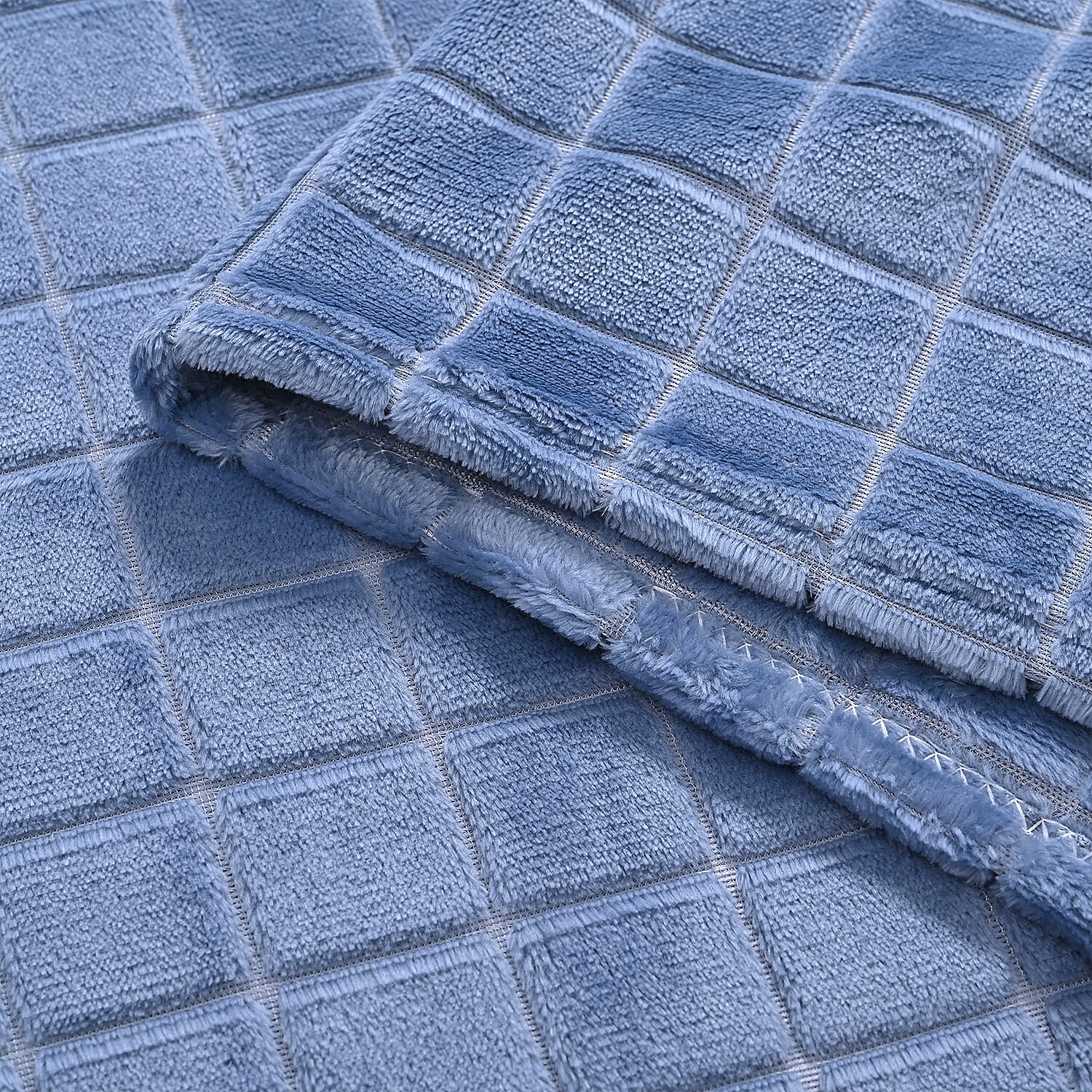 Hush Haven Sumptuous Quality Super Teddy Soft Blanket (200 x 150 cm) - Blue