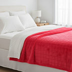 Hush Haven Sumptuous Quality Super Teddy Soft Blanket (200 x 150 cm) - Red