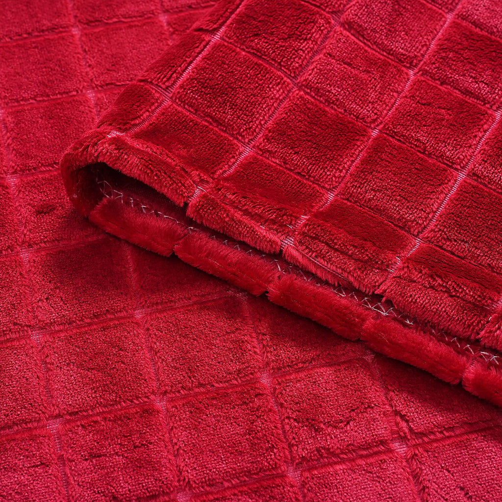 Hush Haven Sumptuous Quality Super Teddy Soft Blanket (200 x 150 cm) - Red