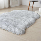 Homesmart Luxury Tip-Dyed Faux Fur Rug with Foam Base (100 x 60 cm) - White with Black