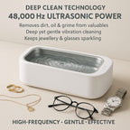 Multi-Purpose Ultrasonic Cleaner for Glasses & Jewelry - White