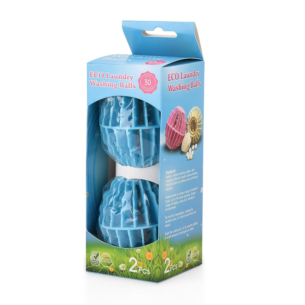 NEW Fressia Fragrance Laundry Washing Balls with 4 Pack Replacement | Non-Detergent System for 90 Washes - Blue