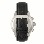 MORPHIC M51 Series Japanese Quartz Movt. 10ATM Water Resistant Black Dial Mens Watch with Black Colour Leather Strap and Silver-Tone Case