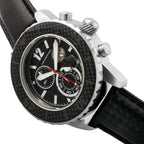 MORPHIC M51 Series Japanese Quartz Movt. 10ATM Water Resistant Black Dial Mens Watch with Black Colour Leather Strap and Silver-Tone Case_8194024_3
