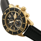 MORPHIC M51 Series Japanese Quartz Movt. 10ATM Water Resistant Black Dial Mens Watch with Black Colour Leather Strap and Silver-Tone Case