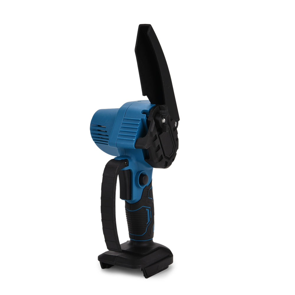 6 Inch 21V Chainsaw with 2 Chains and a 2 Batteries (Size 42x11x10 cm) - Blue