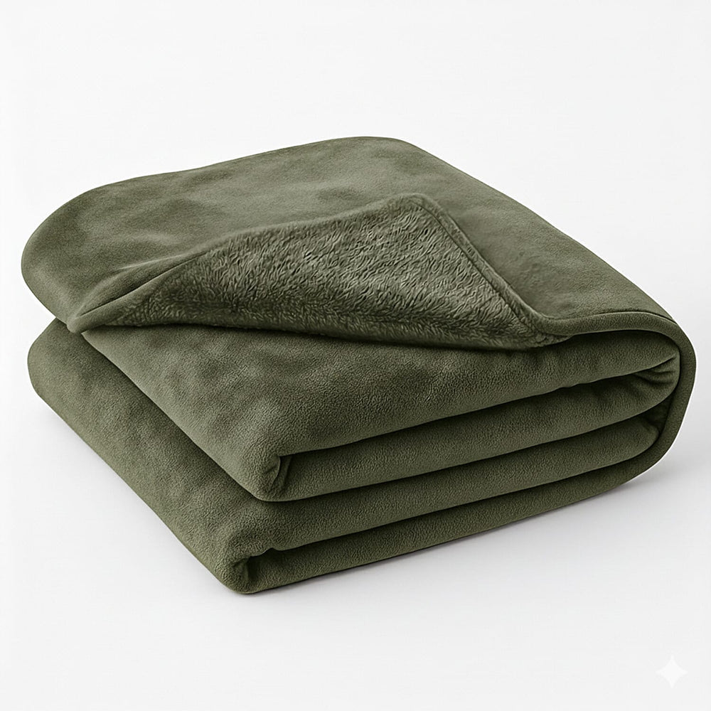 THE EPITOME OF LUXURY - Super Luxurious 550 GSM Fluffy and Cozy Large Blanket (200 x 150 cm) - Forest Green