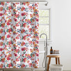 Country Club Blosssom Design Shower Curtain with Hooks (Size 180x180cm) - Orange