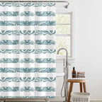 Country Club Elegant Marble Wave Design Shower Curtain with Hooks (180x180cm) - Green