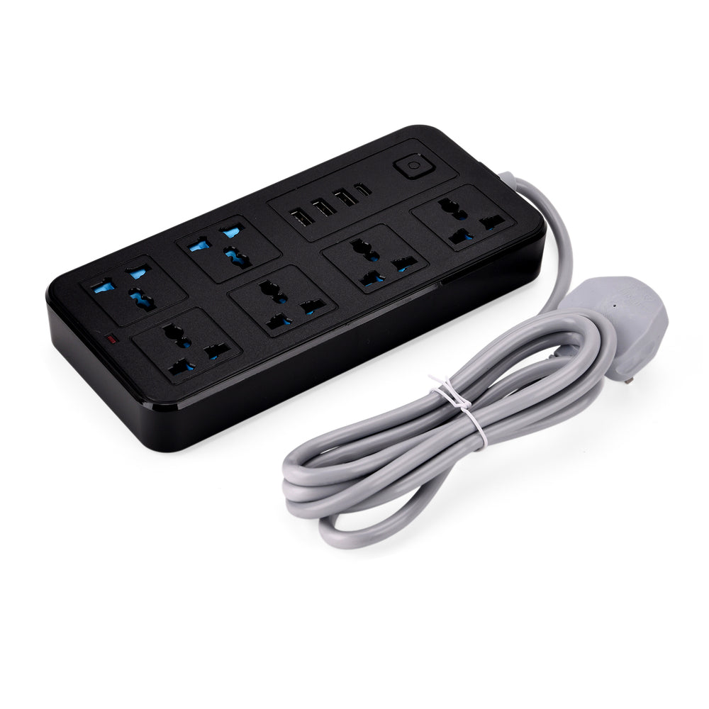 Multi-Functional Socket with 2m Cable (220-250V) - Black_8197518