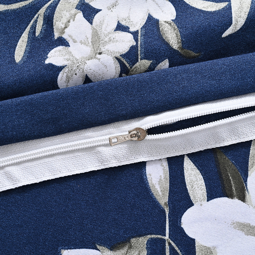 Hush Haven Flower Duvet Cover (Size 200x1 cm) - Navy & Multicolor_8198324_7