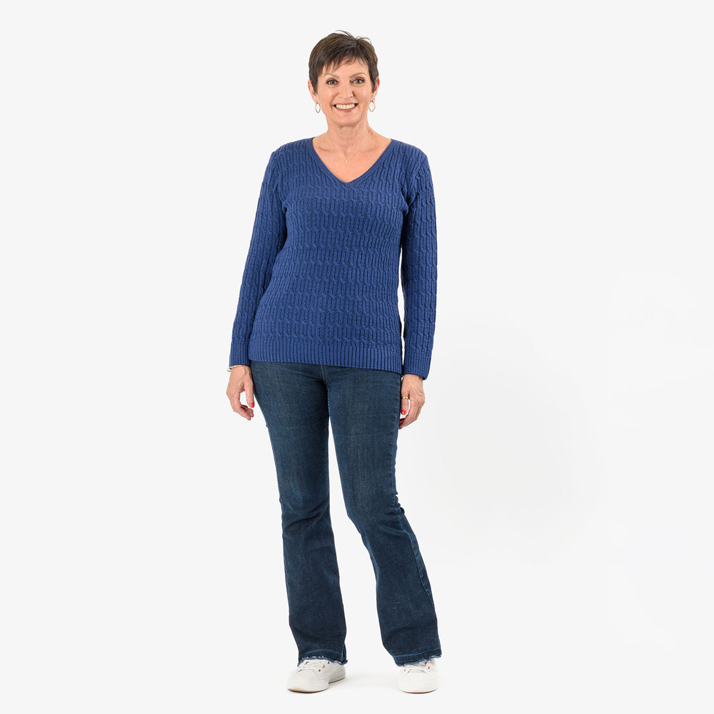 Sugar Crisp Acrylic Knitted Jumper (Size - Medium) - Denim_8198536
