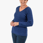 Sugar Crisp Acrylic Knitted Jumper (Size - Small) - Denim_8198537_3