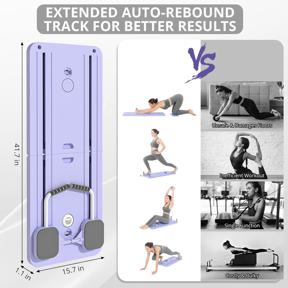 Biss & Beyond Multifunctional Exercise Board - INC. Workout Platform with Resistance Ropes, Yoga Mat, Stability Column, and Comfort Pad - Purple_8202709_8