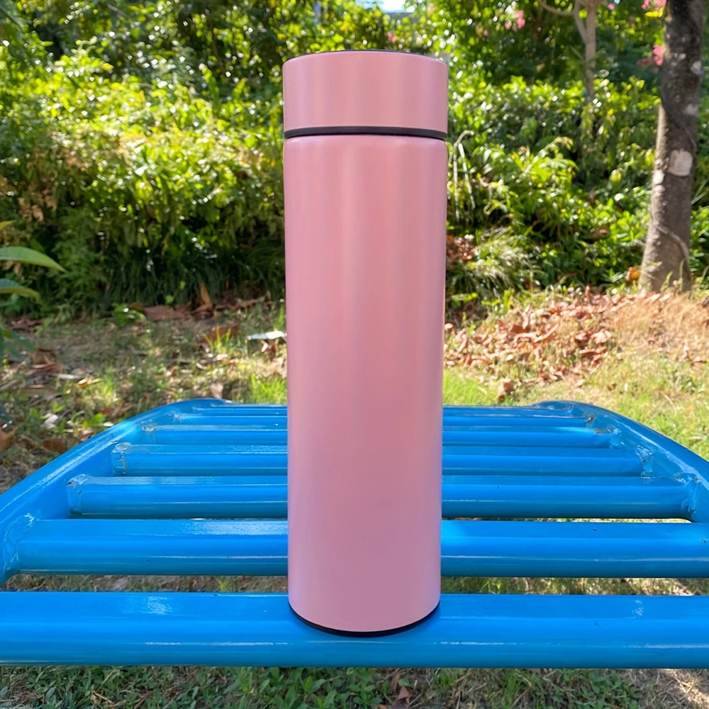 Smart Thermos Flask with Temp Display (450ml) - Pink_8207836